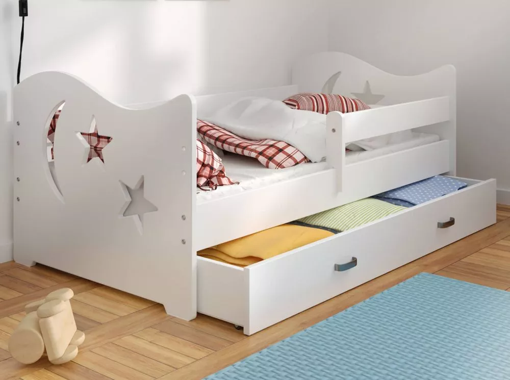 Bērnu gulta Miki B1 ar stelāžu Guļamvietas platums: 86 cm, Guļamvietas garums: 160 cm, · 80 × 164 × 65 cm