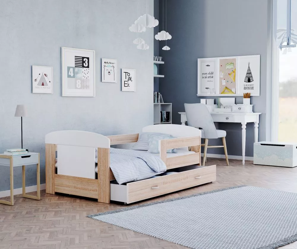 Bērnu gulta Filip Color 80x180 ar stelāžu Guļamvietas platums: 80 cm, Guļamvietas garums: 180 cm, · 85 × 183 × 63 cm