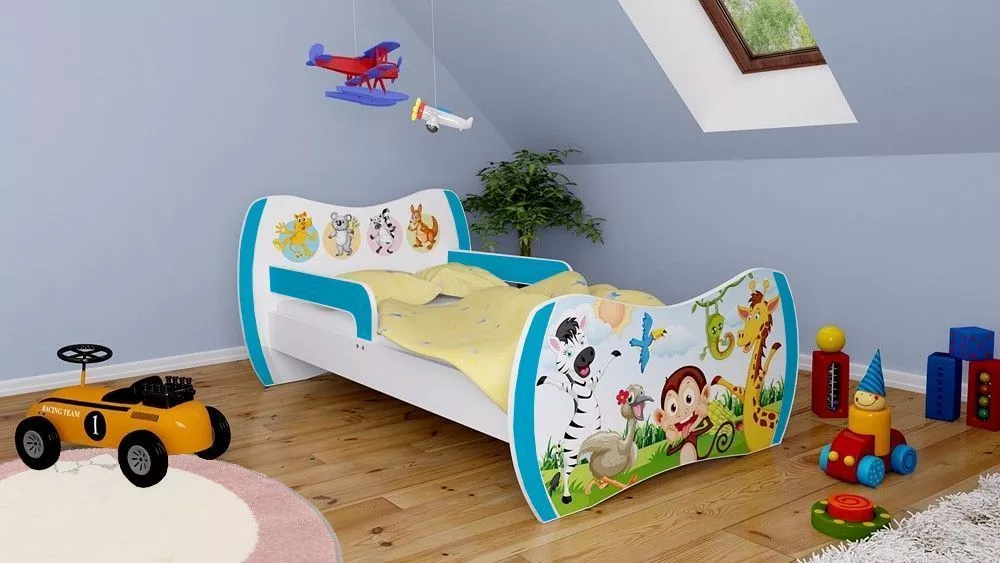 Bērnu gulta Dream L05 180x90 DM06 ar stelāžu Guļamvietas platums: 90 cm, Guļamvietas garums: 180 cm, · 114 × 184 × 71 cm