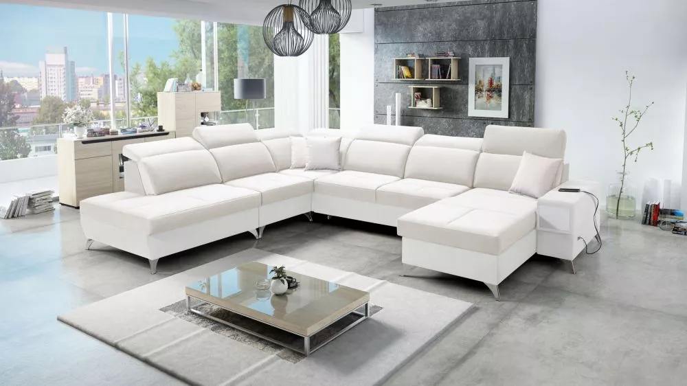 Dīvāns Deus 10 Premium Standard · Krēma + balts · 300 × 364 × 83 cm