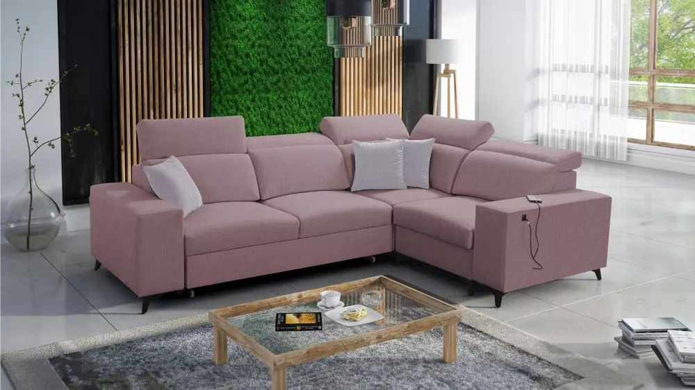Dīvāns Bartone 2 Mix Standard · Rozā · 203 × 283 × 83 cm