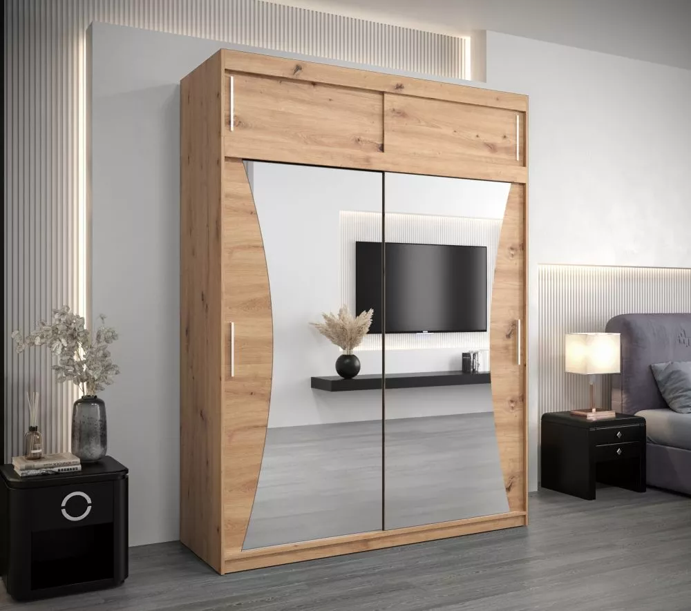 Skapis Monaco Premium · Ozols artisan · 180 × 62 × 240 cm