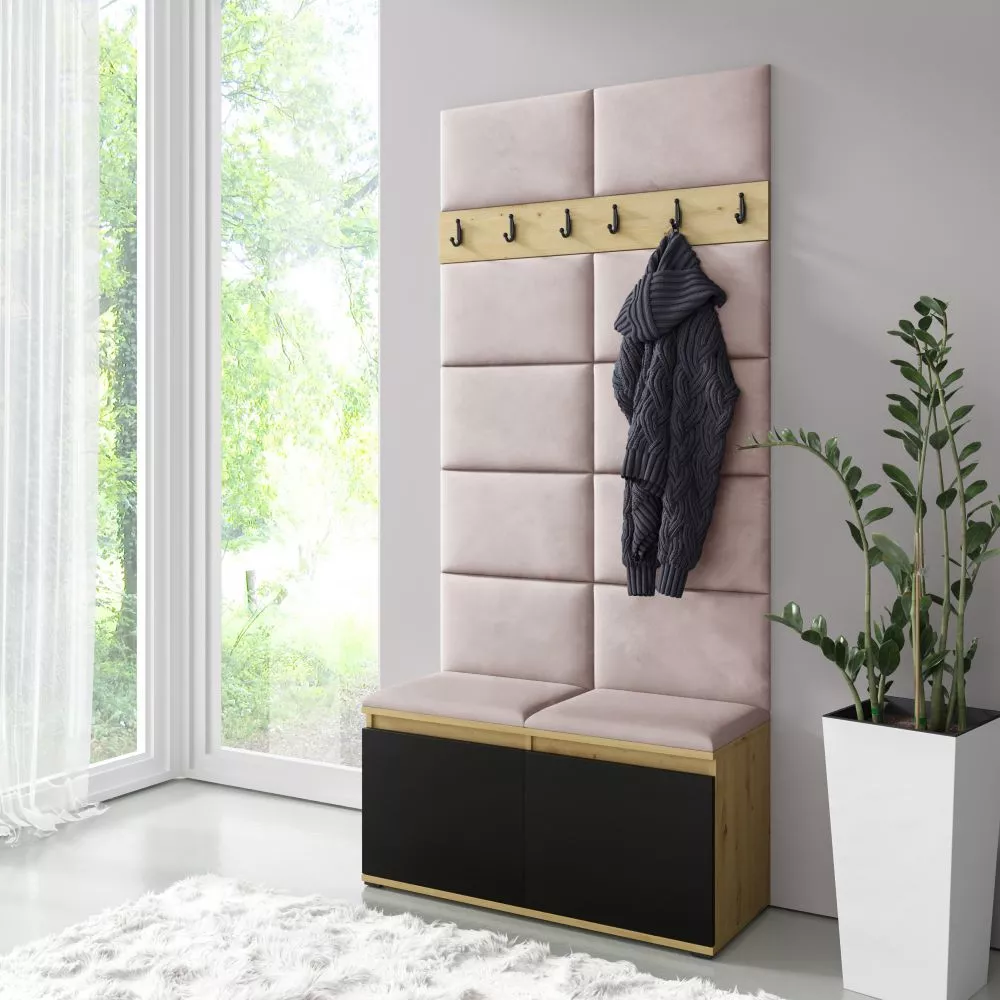 Apavu plaukts Emi 1 Trinity Korpusa krāsa: ozols artisan + melns, · 100 × 215 × 40 cm