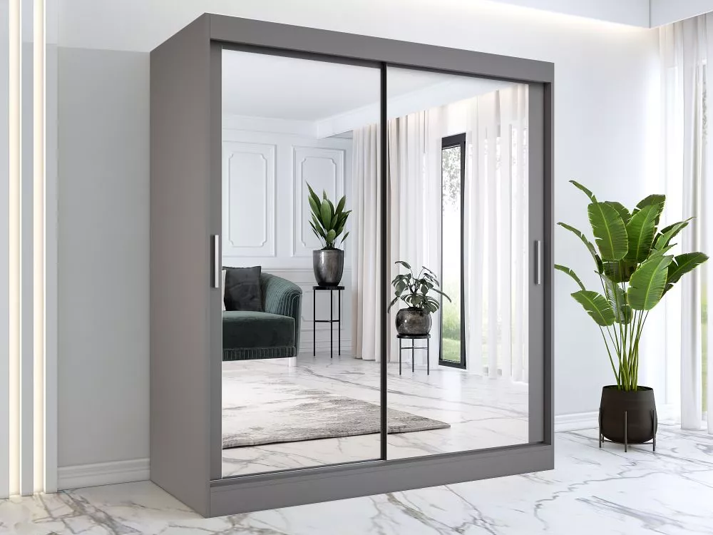 Skapis Karl Mirror · Antracīts · 180 × 60 × 200 cm