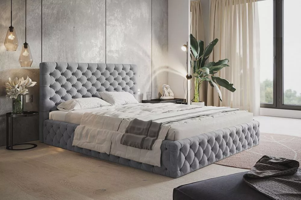 Gulta Slim 8 standard ar stelāžu Guļamvietas platums: 160 cm, Guļamvietas garums: 200 cm, stelāžas tips: koka, · Pelēks 
