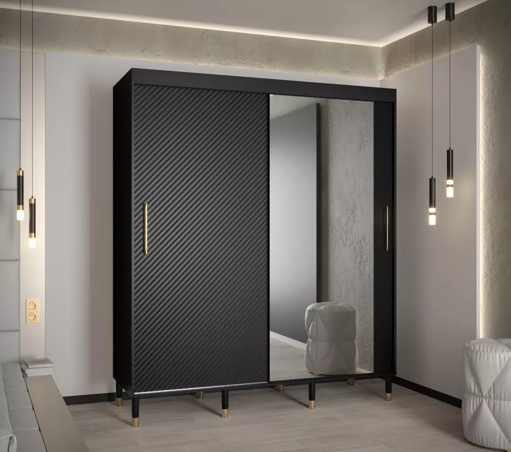 Skapis Calipso Jodelka 2 · Melns · 180 × 62 × 208 cm