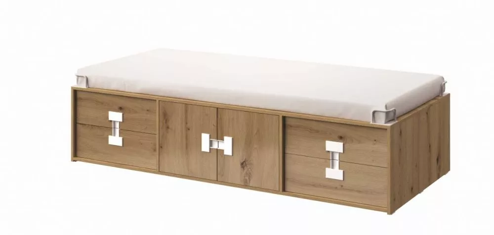Bērnu gulta Index 15 90x200 ar stelāžu Guļamvietas platums: 90 cm, Guļamvietas garums: 200 cm, · 94 × 204 × 46 cm