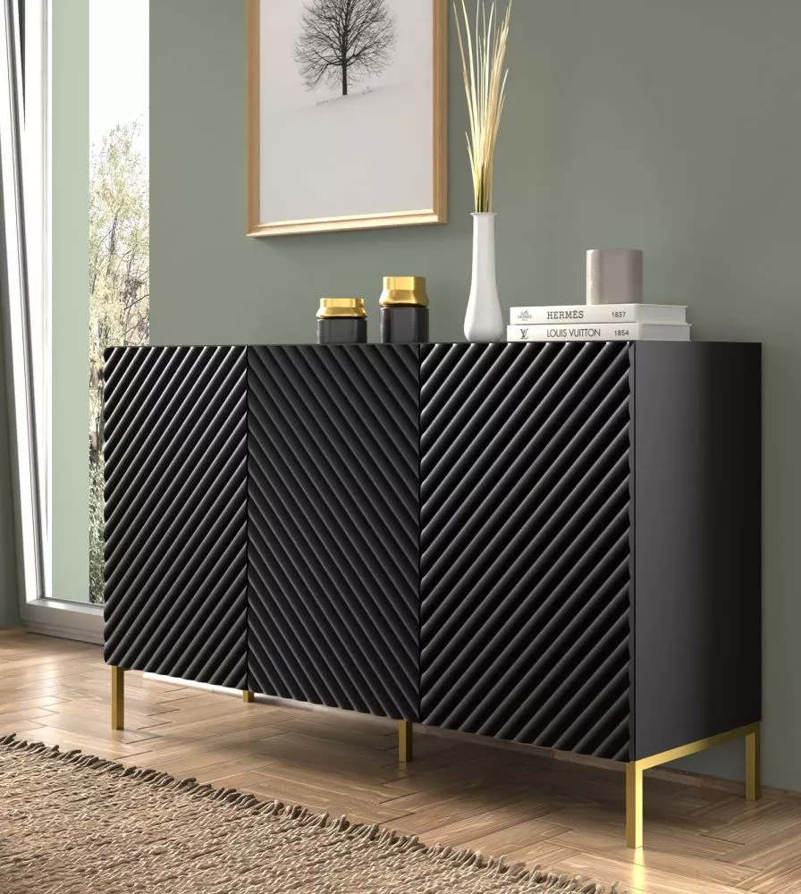 Kumode Surf 01 · Melns · 150 × 42 × 87 cm