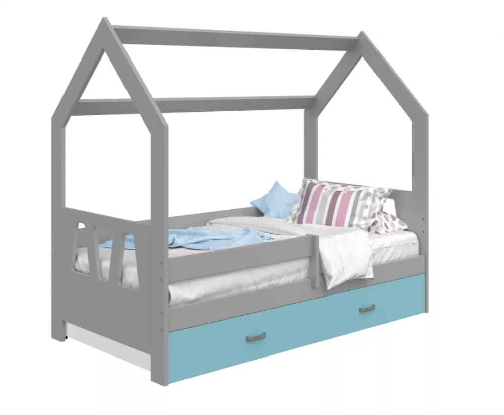 Bērnu gulta Domek D3-A ar stelāžu Guļamvietas platums: 80 cm, Guļamvietas garums: 160 cm, · 87 × 164 × 144 cm
