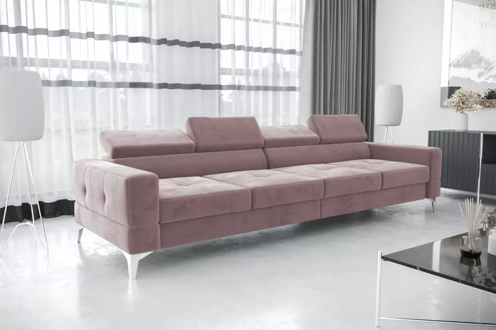 Dīvāns Toscania 4S standard · Rozā · 97 × 312 × 78 cm