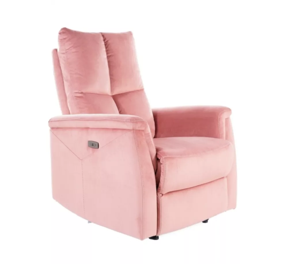 Mīksts krēsls Neptun Velvet Sēdvietas dziļums: 57 cm, Maksimālais dziļums: 160 cm, · Rozā · 76 × 94 × 96 cm