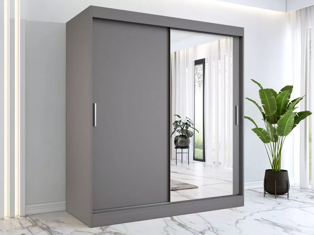 Skapis Hugo Mirror · Antracīts · 180 × 60 × 200 cm