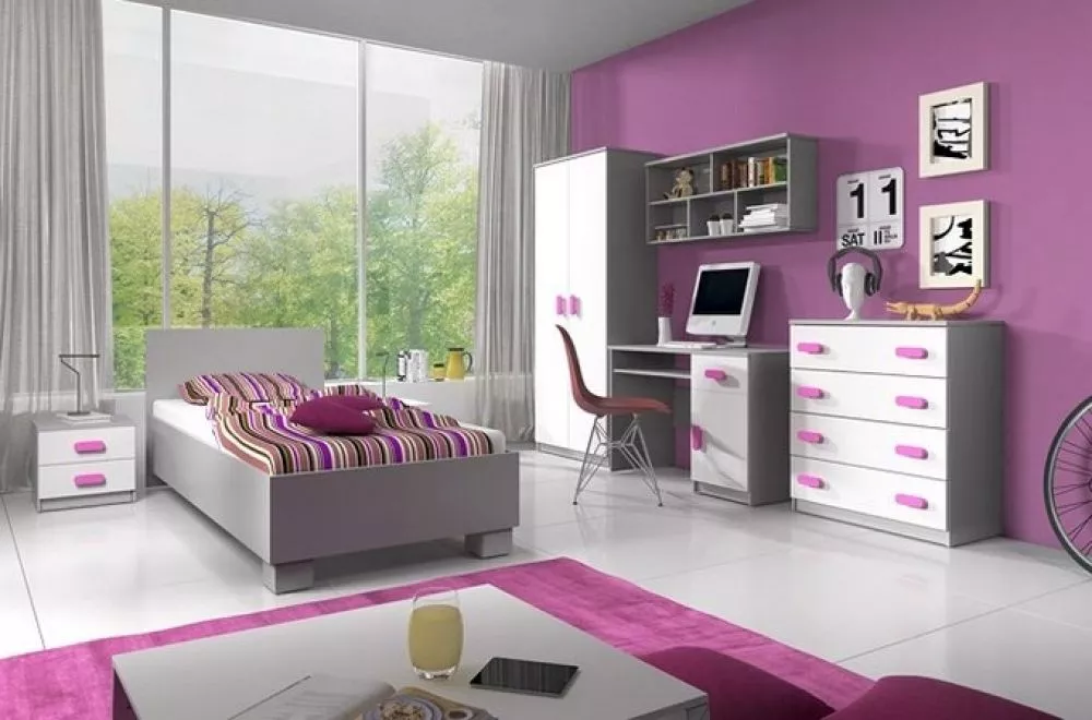 Bērnu gulta Smyk Grey 36 ar stelāžu Guļamvietas platums: 90 cm, Guļamvietas garums: 200 cm, · Pelēks · 93.5 × 206 × 70 c