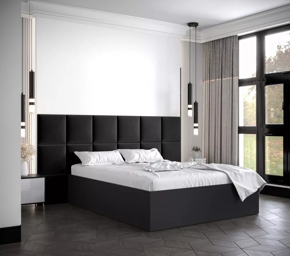 Gulta Bella 4 ar stelāžu Guļamvietas platums: 140 cm, Korpusa krāsa: melns, Guļamvietas garums: 200 cm, stelāžas tips: k