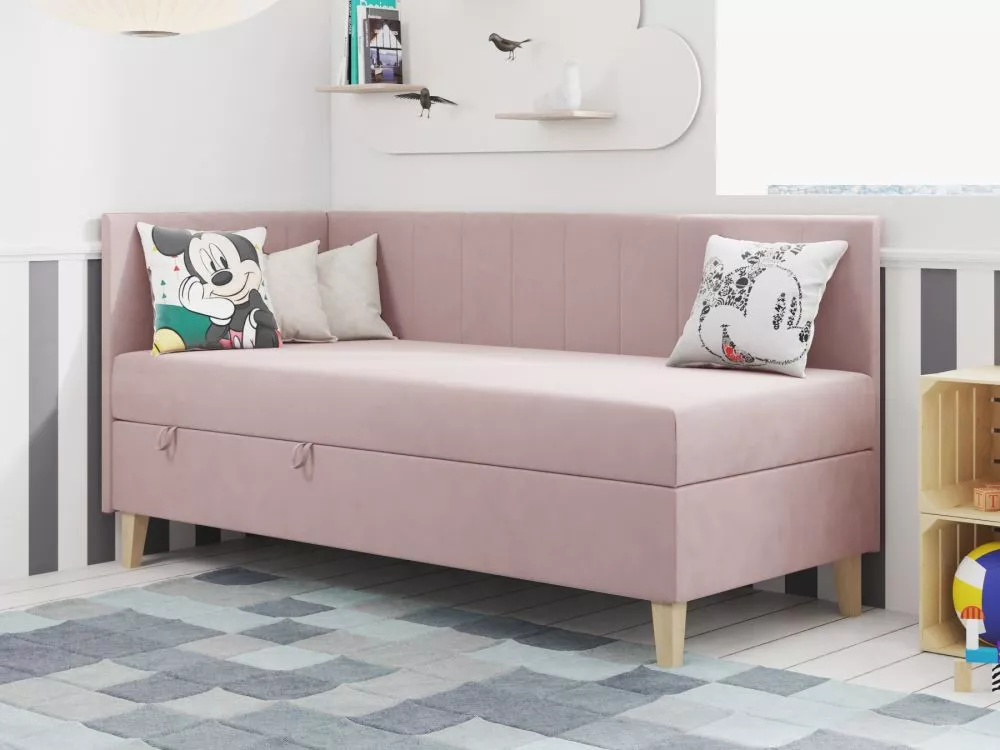 Gulta Intaro 16 Standard Guļamvietas platums: 90 cm, Guļamvietas garums: 200 cm, · Rozā · 95 × 200 × 105 cm