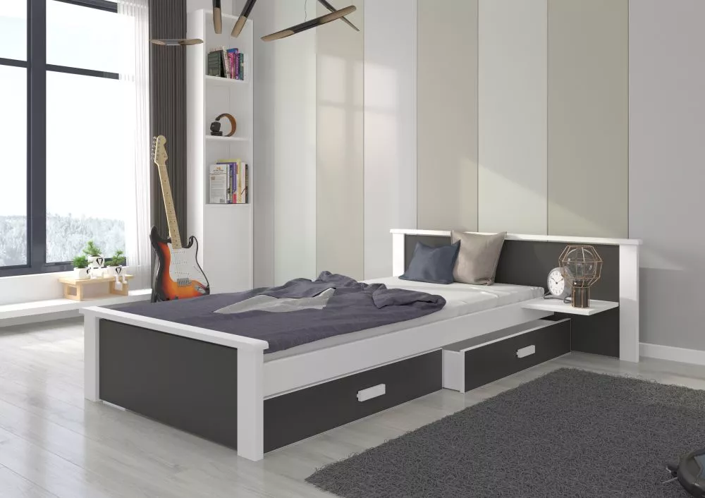 Bērnu gulta Aldo plus 80x180 ar stelāžu Guļamvietas platums: 80 cm, Guļamvietas garums: 180 cm, · 149 × 210 × 72 cm