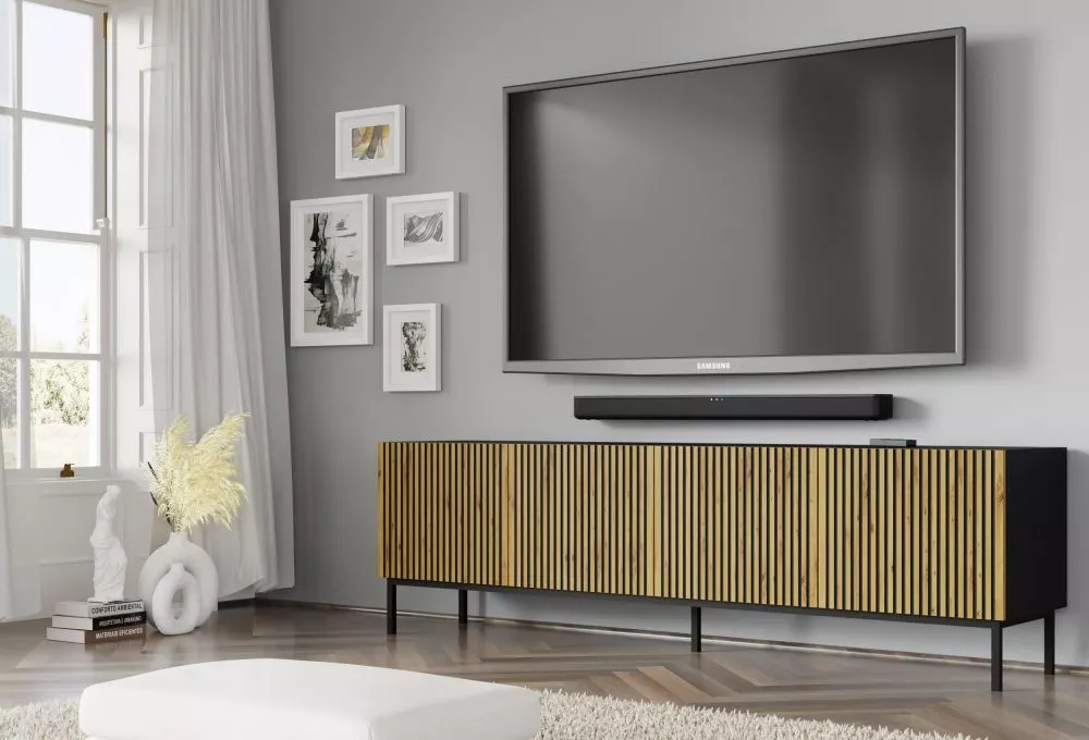 TV tumba Ravenna F Black Frame RTV 4D · 199.6 × 41.8 × 57.8 cm