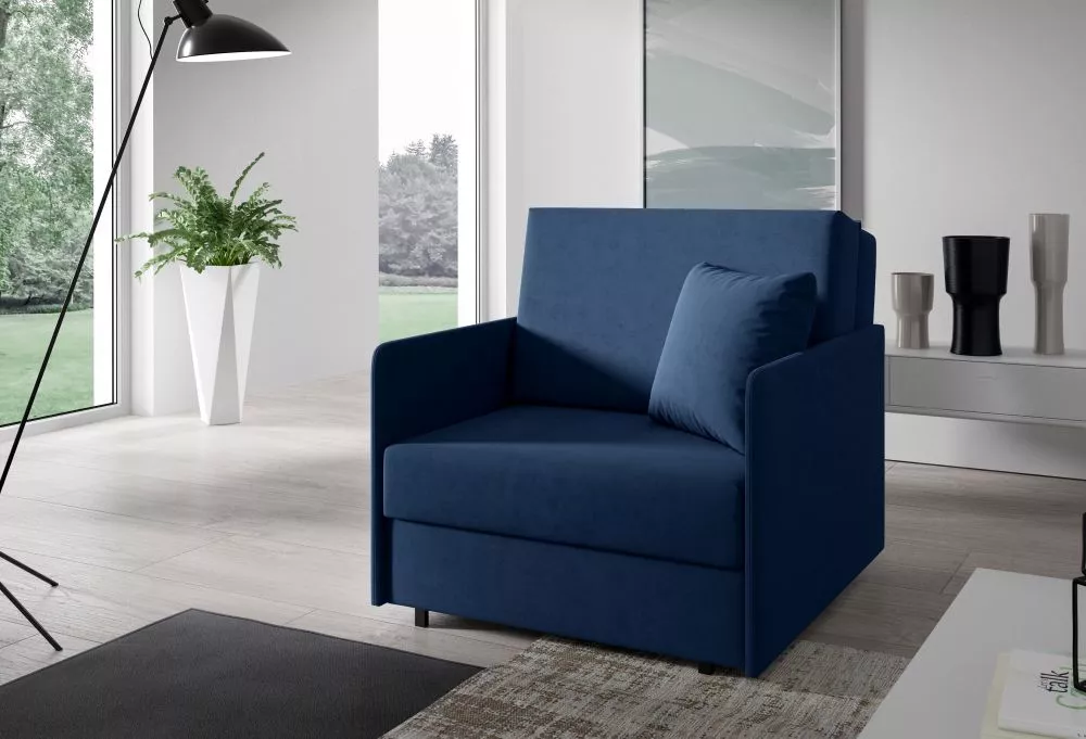 Mīksts krēsls Americano 166 standard Sēdvietas dziļums: 60 cm, · Zila · 90 × 90 × 85 cm