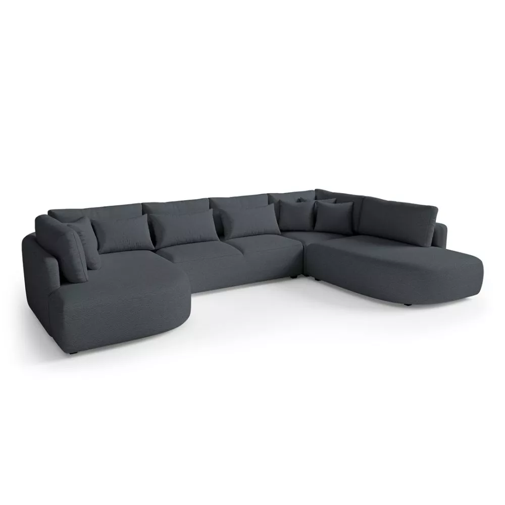 Dīvāns Jacobs U Standard · Melns · 245 × 380 × 85 cm