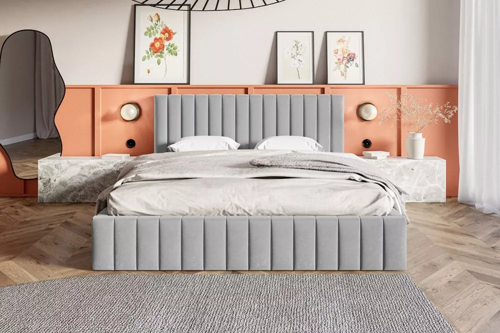 Gulta Gold 11 standard ar stelāžu Guļamvietas platums: 120 cm, Guļamvietas garums: 200 cm, stelāžas tips: koka, · Pelēks