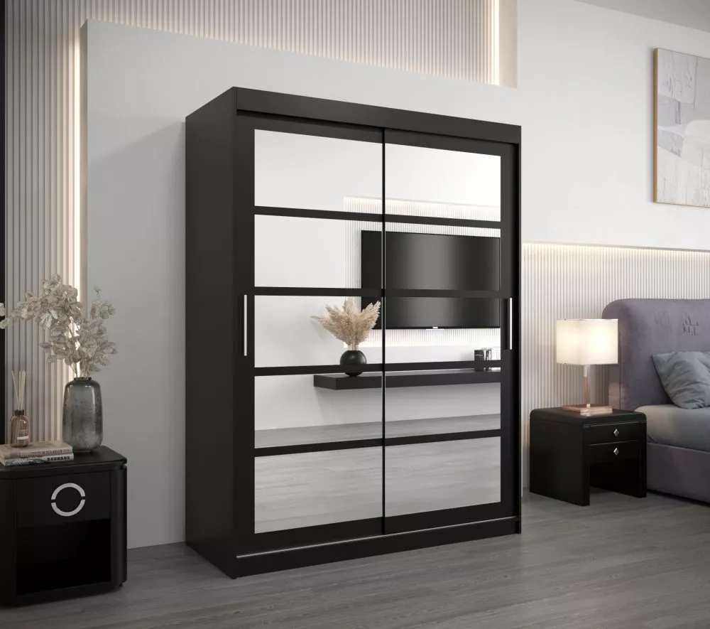 Skapis Roma 2 · Melns · 150 × 62 × 200 cm