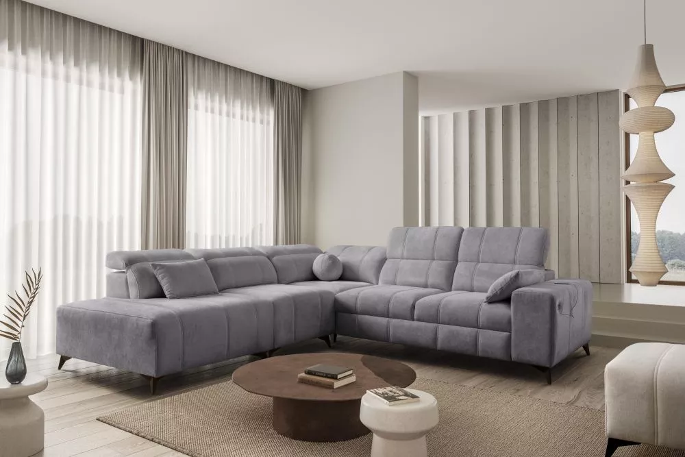 Dīvāns Dafne 9 Spring Standard · Pelēks · 276 × 286 × 77 cm