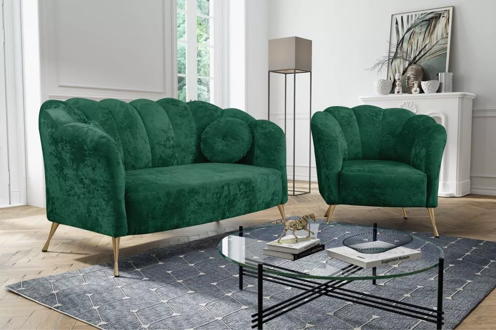 Komplekts Adria 3S+1S Gold Standard · Zaļš · 83 × 155 × 78 cm
