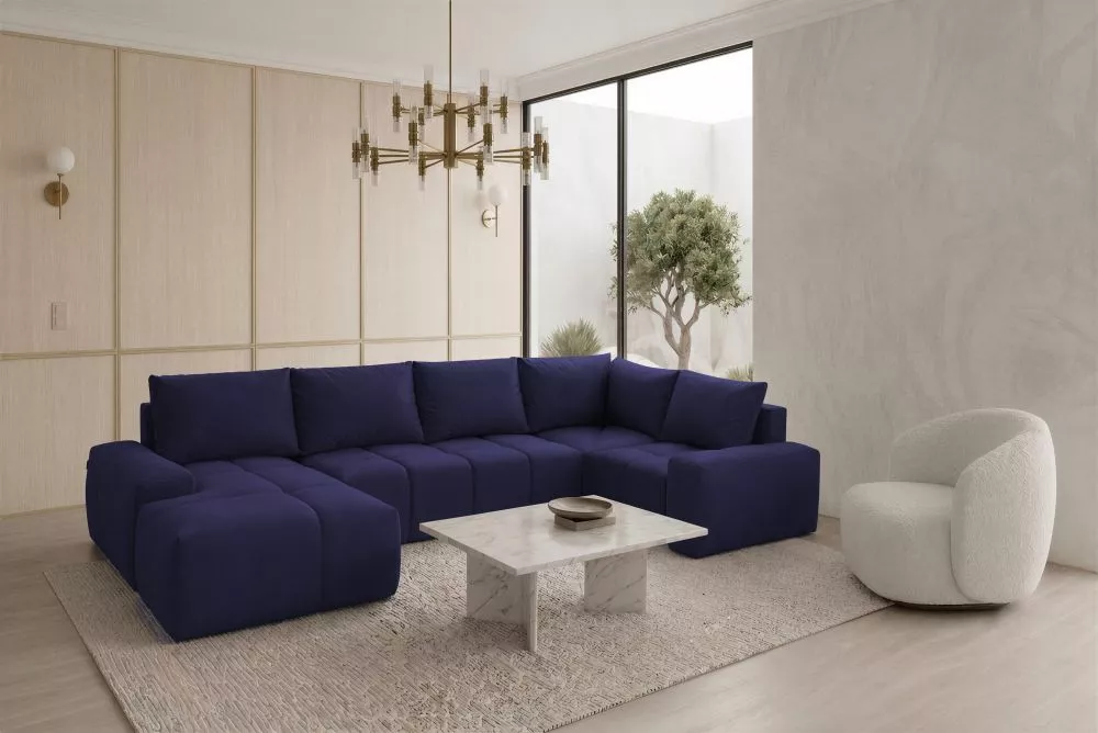 Dīvāns Marcelo 4 Standard · Zils · 185 × 324 × 83 cm