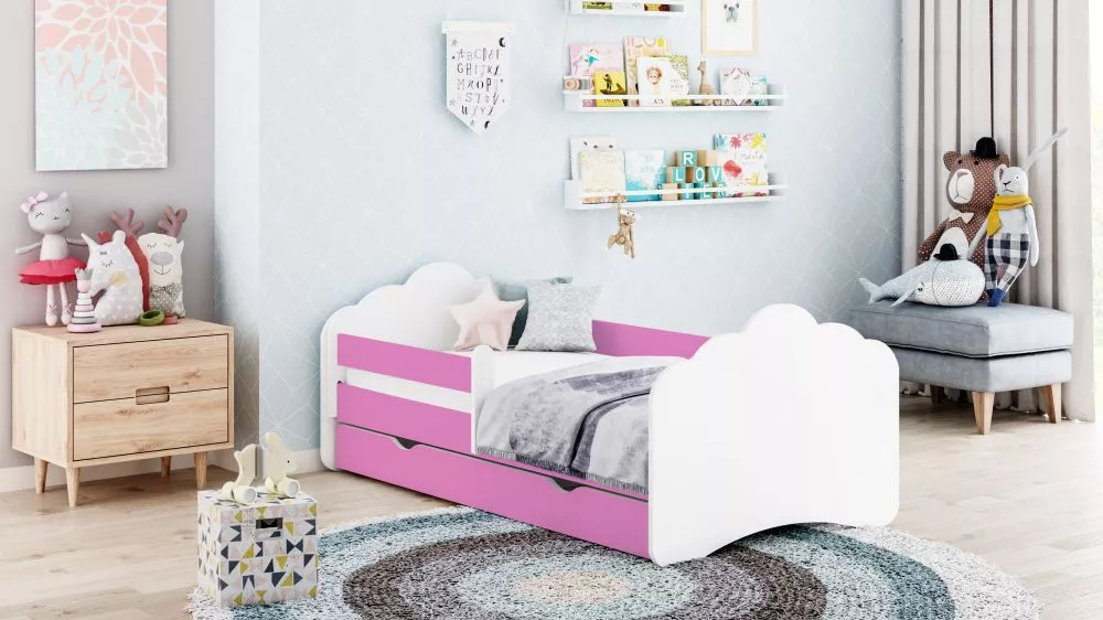 Bērnu gulta Mobi ar stelāžu Guļamvietas platums: 80 cm, Guļamvietas garums: 160 cm, · 92 × 168 × 65 cm