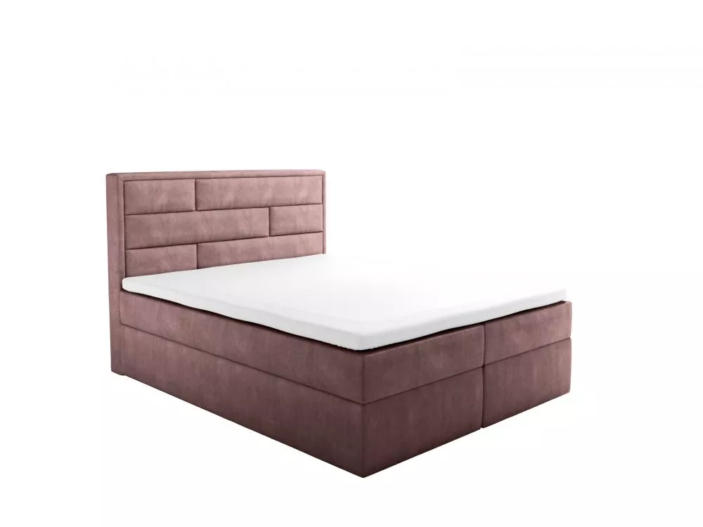 Gulta Fabriano Boxspring Standard Guļamvietas platums: 120 cm, Guļamvietas garums: 200 cm, · Tumši rozā · 120 × 210 × 11