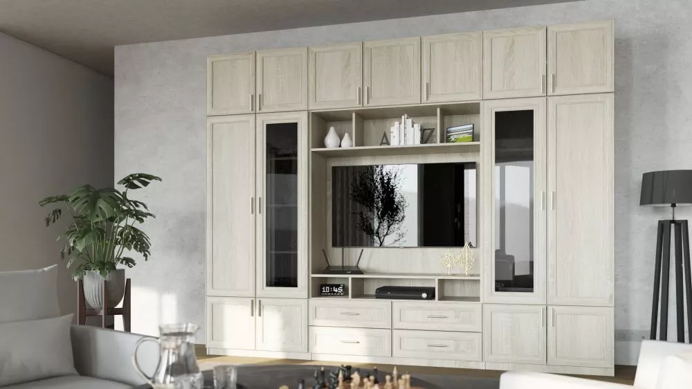 Sekcija Vero M Korpusa krāsa: gaiša sonoma, · 303 × 41 × 241 cm