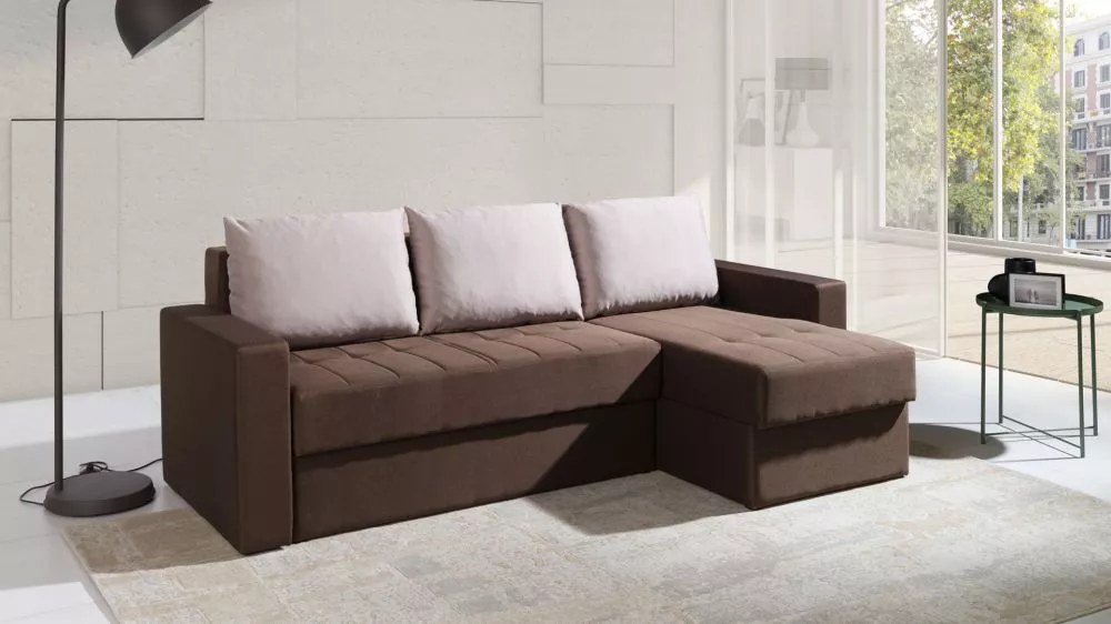 Dīvāns Ines Lux Standard · Brūns + bēšs · 140 × 233 × 77 cm