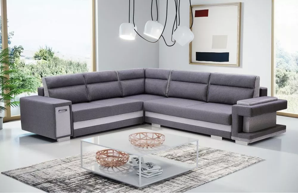 Dīvāns A2 Standard · Tumši pelēks + gaiši pelēks · 272 × 305 × 90 cm