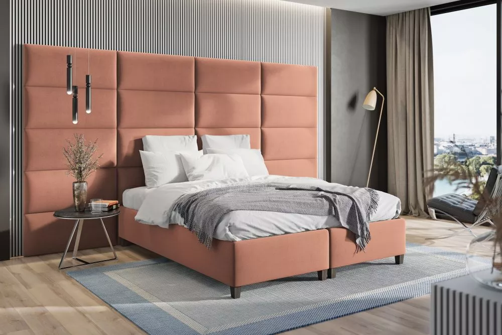 Gulta Smart Click Bonell Standard Guļamvietas platums: 160 cm, Guļamvietas garums: 200 cm, · Persika · 240 × 200 × 150 c