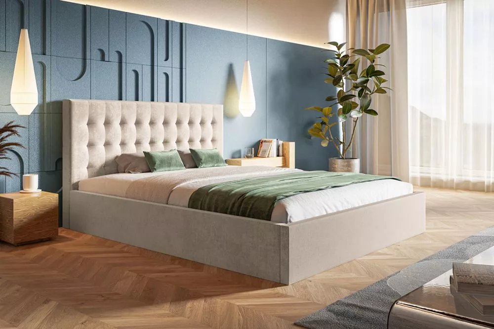 Gulta Slim 2 standard ar stelāžu Guļamvietas platums: 140 cm, Guļamvietas garums: 200 cm, stelāžas tips: koka, · Gaiši b