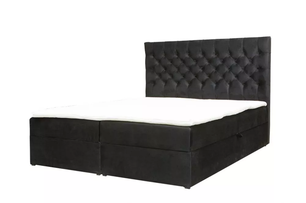 Gulta Colier Boxspring standard Guļamvietas platums: 140 cm, Guļamvietas garums: 200 cm, · Melns · 150 × 210 × 122 cm