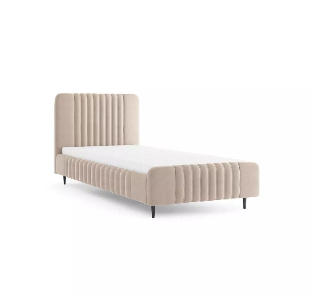 Gulta Aurena AU11 ar stelāžām Guļamvietas platums: 120 cm, Guļamvietas garums: 200 cm, stelāžas tips: koka, · Gaiši bēšs