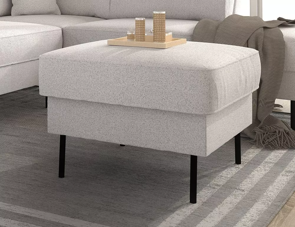 Pufs Toretto P standard Auduma numurs: Bloom 02, · Gaiši pelēks · 67 × 47 × 67 cm