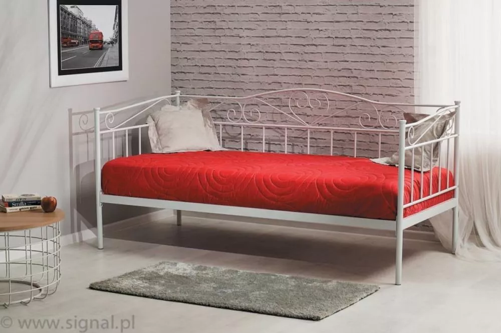 Gulta Birma ar stelāžu Guļamvietas platums: 90 cm, Guļamvietas garums: 200 cm, · Balts · 96 × 208 × 97 cm
