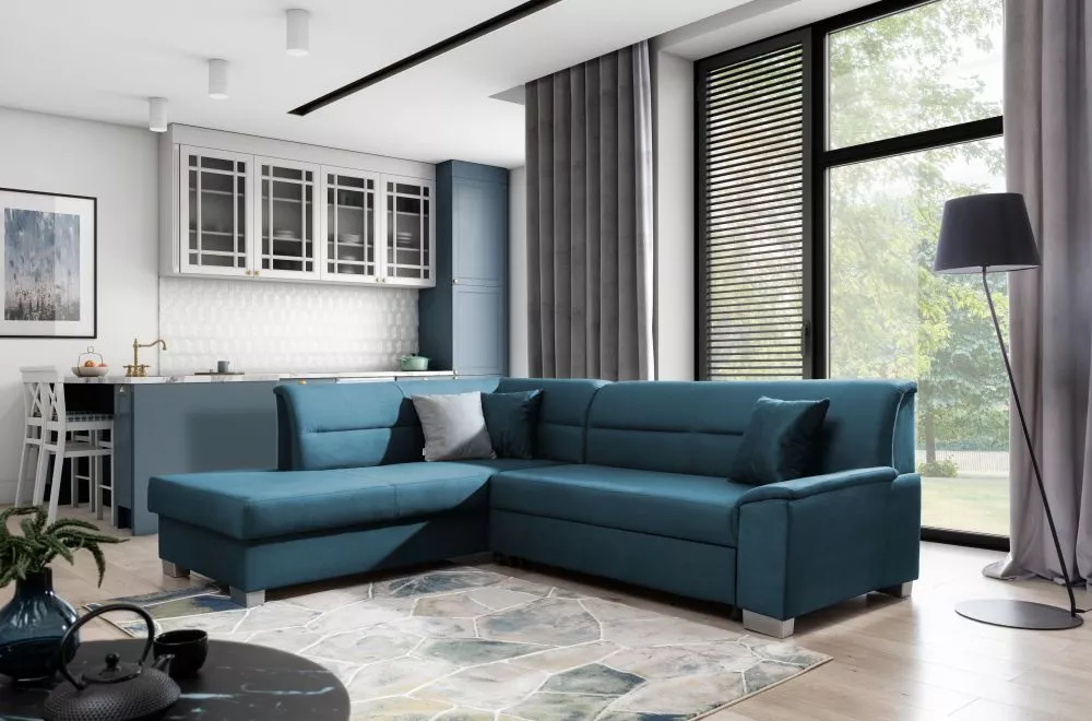 Dīvāns Bergen Premium standard · Zils · 208 × 250 × 87 cm