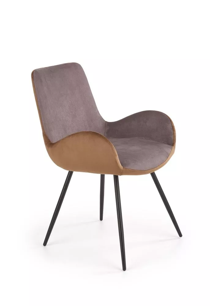Krēsls K-392 · Pelēks + brūns · 82 × 53 × 60 cm