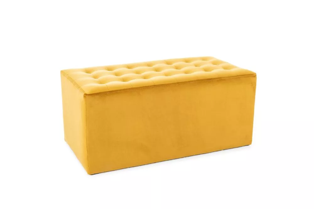 Pufs Lori 2 Velvet Auduma numurs: Bluvel 68, · Dzeltens · 76 × 34 × 39 cm