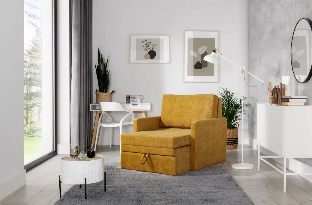 Dīvāns Luca Sofa standard · Dzeltens · 114 × 93.5 × 87 cm