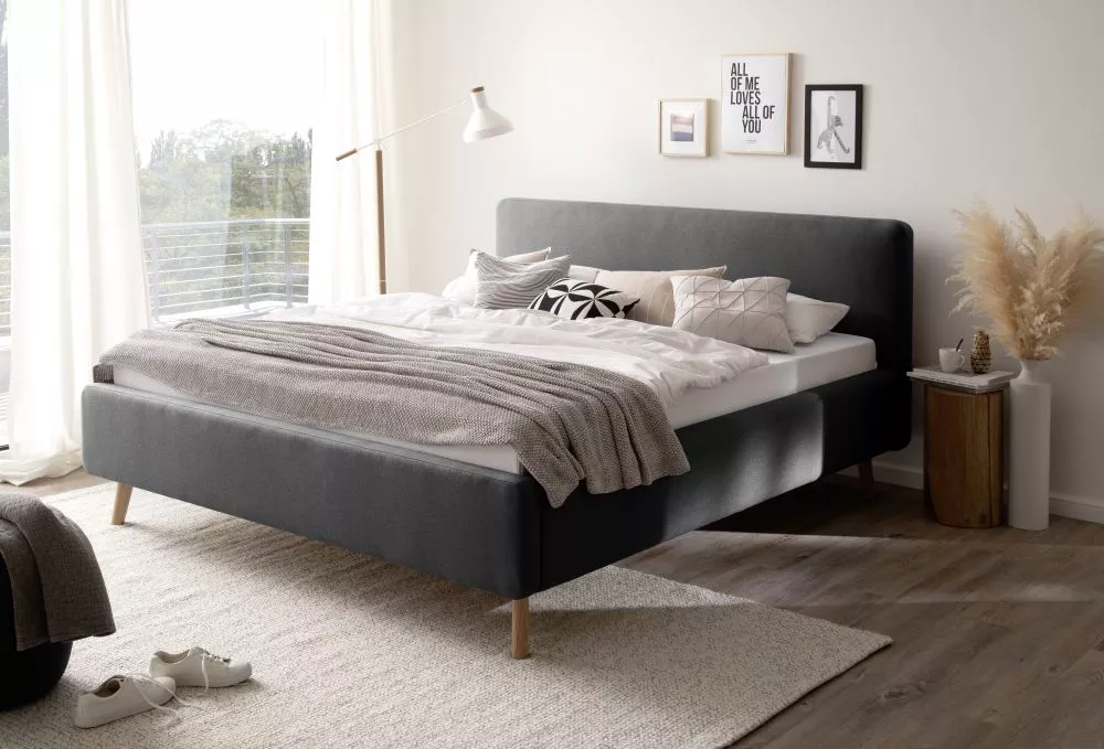 Gulta Mattis Basic Standard Guļamvietas platums: 160 cm, Guļamvietas garums: 200 cm, · Antracīts · 180 × 218 × 105 cm