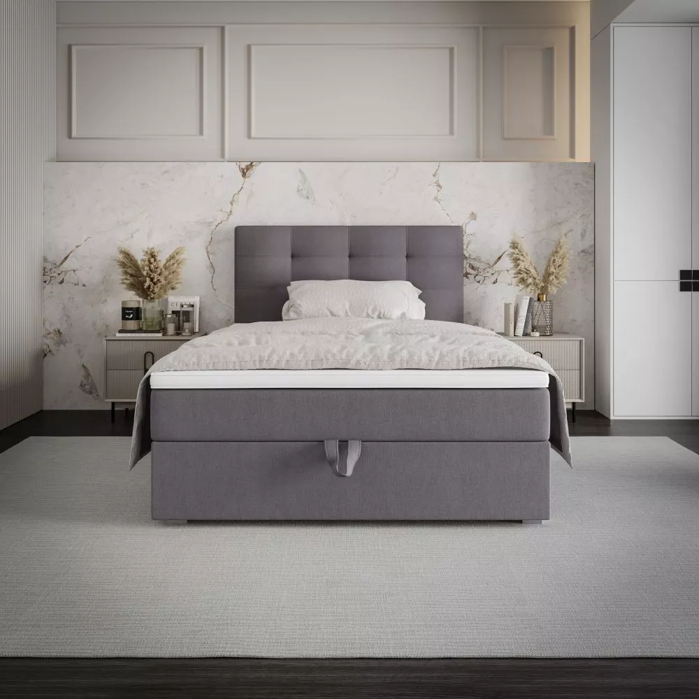 Gulta Fado 2 P Boxspring Standard Guļamvietas platums: 120 cm, Guļamvietas garums: 200 cm, · Pelēks · 120 × 205 × 102 cm