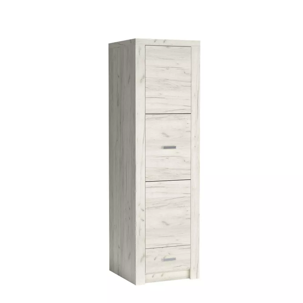 Skapis Indianapolis I2 · Ozols craft balts · 56 × 58 × 192 cm