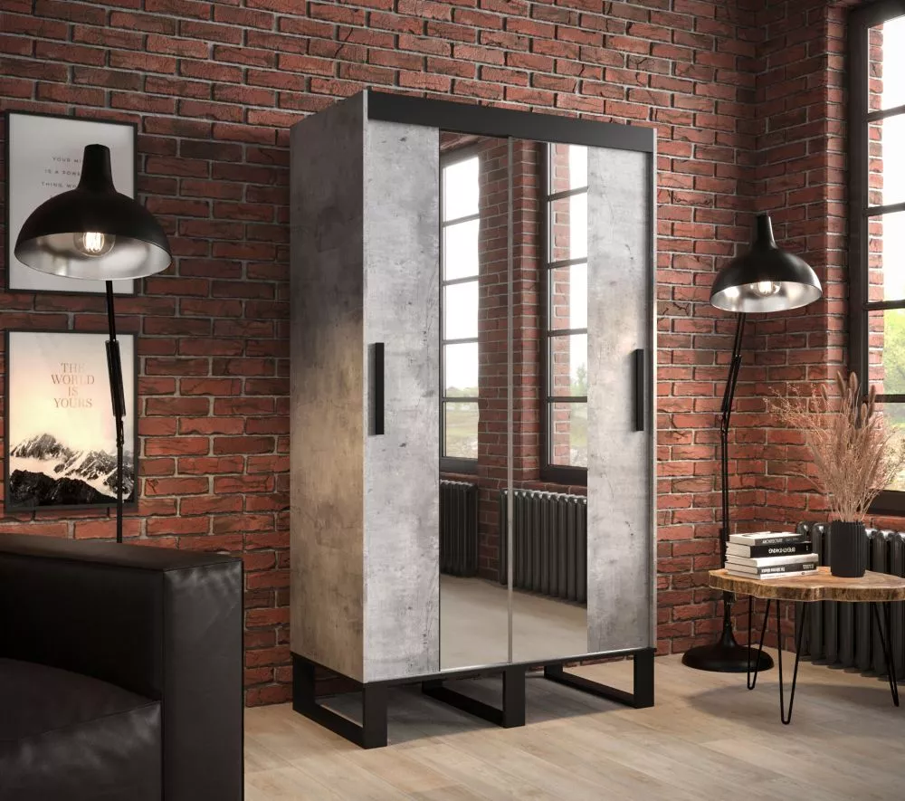 Skapis Loft T1 · Betons · 120 × 62 × 212 cm
