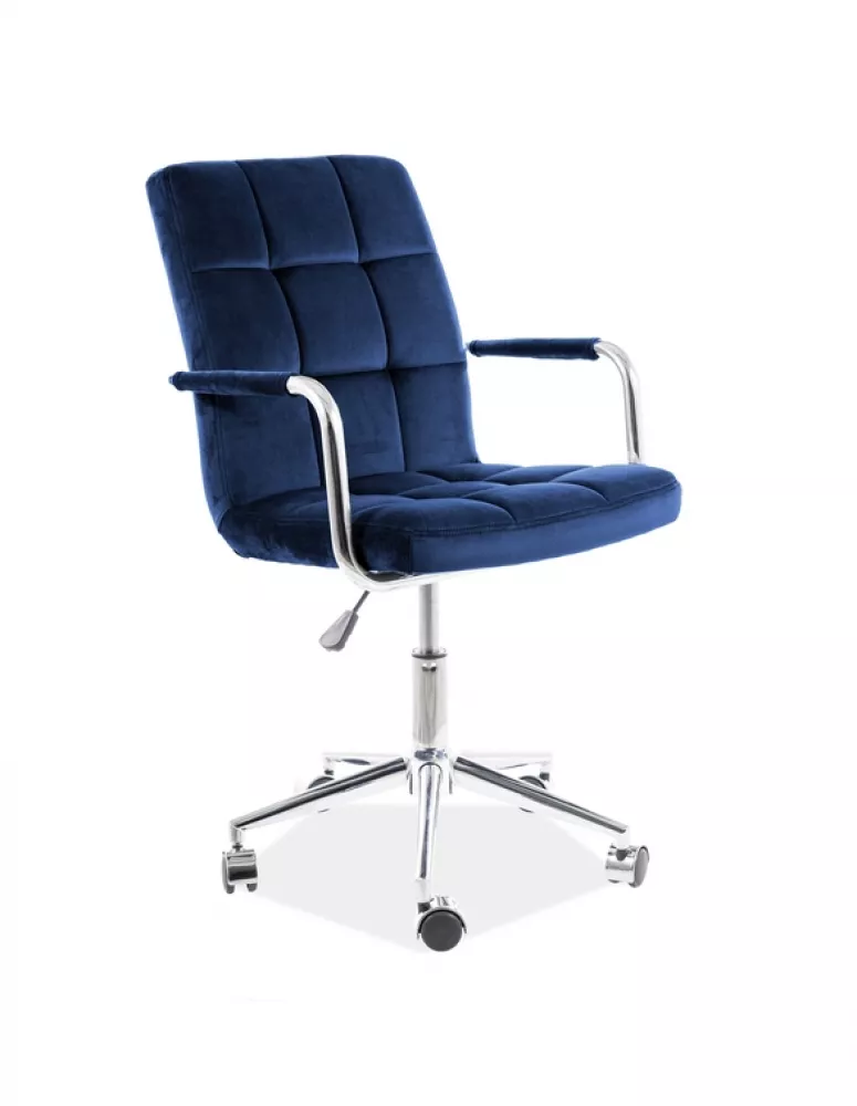 Datorkrēsls Q-022 Velvet · Zils · 51 × 40 × 87 cm