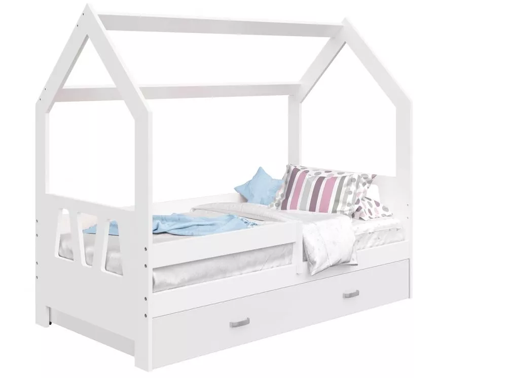 Bērnu gulta Domek D3-A ar stelāžu Guļamvietas platums: 80 cm, Guļamvietas garums: 160 cm, · 87 × 164 × 144 cm