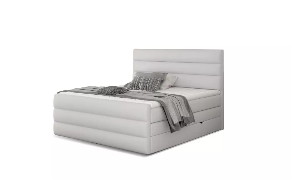 Gulta Cande Boxspring standard Guļamvietas platums: 160 cm, Guļamvietas garums: 200 cm, · Balts · 160 × 220 × 133 cm